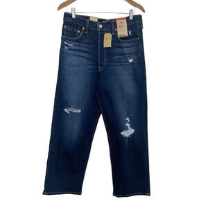 Levis Womens High‎ Rise Ribcage Straight Ankle Denim Jeans Size 30 x 27 NWT